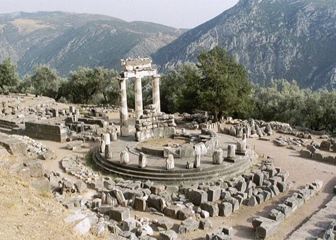 Tholos at Athina pronea temple Delphi Greece Athens city Break