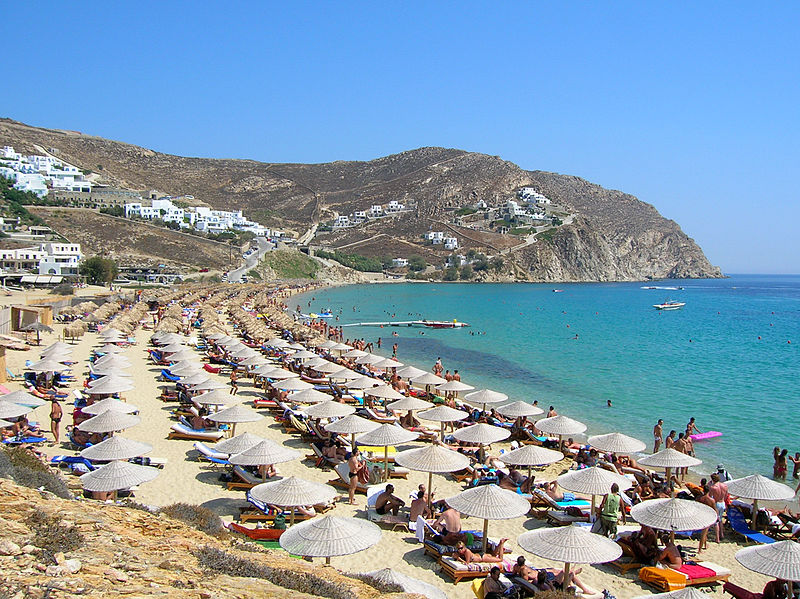 Isla de Mykonos Grecia playa Elia Mykonos Elegantes vacaciones