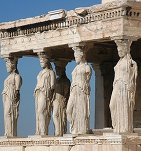 Atenas Grecia Las Cariátides de La Acrópolis